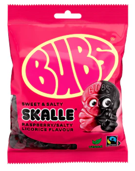 Bubs Godis Skulls Raspberry & Liquorice 16 x 90g