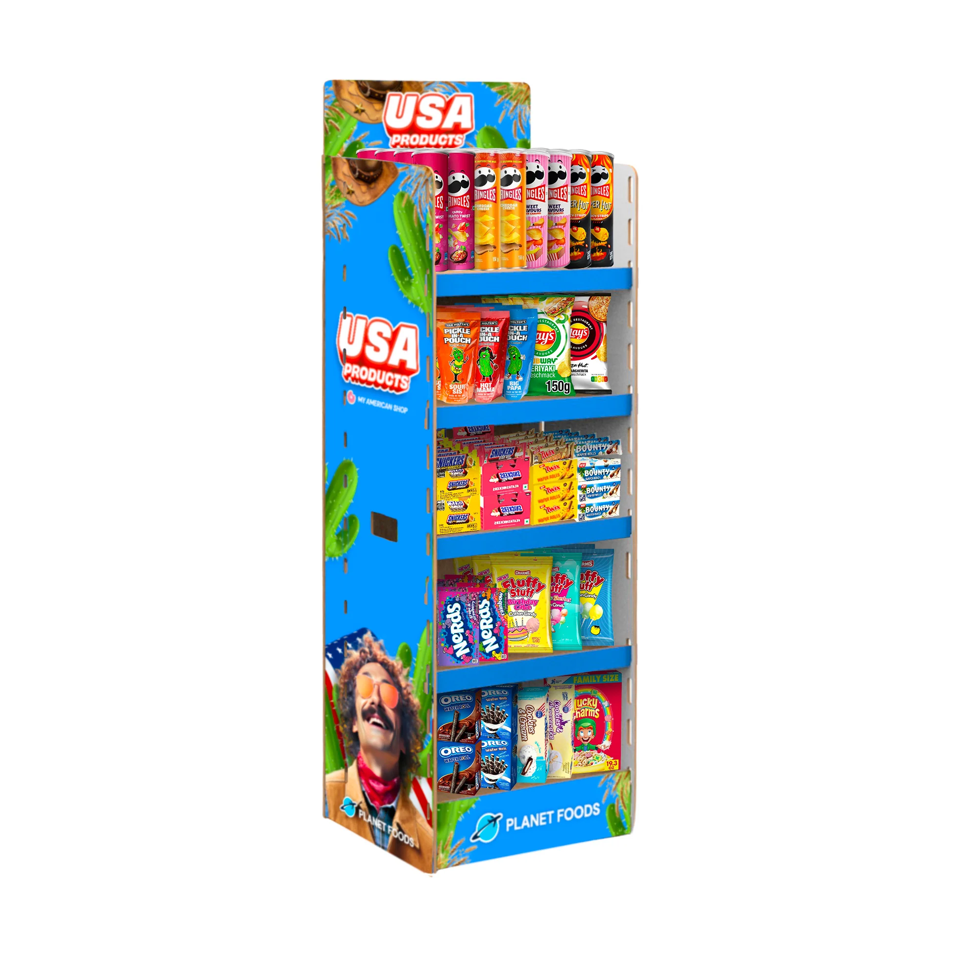 Display Planet Foods USA Wood