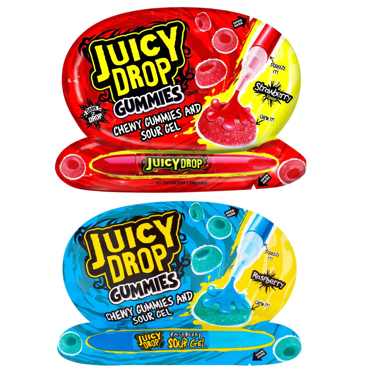 Bazooka Juicy Drop Gummies Sour Gel 12 x 57g - Image 3