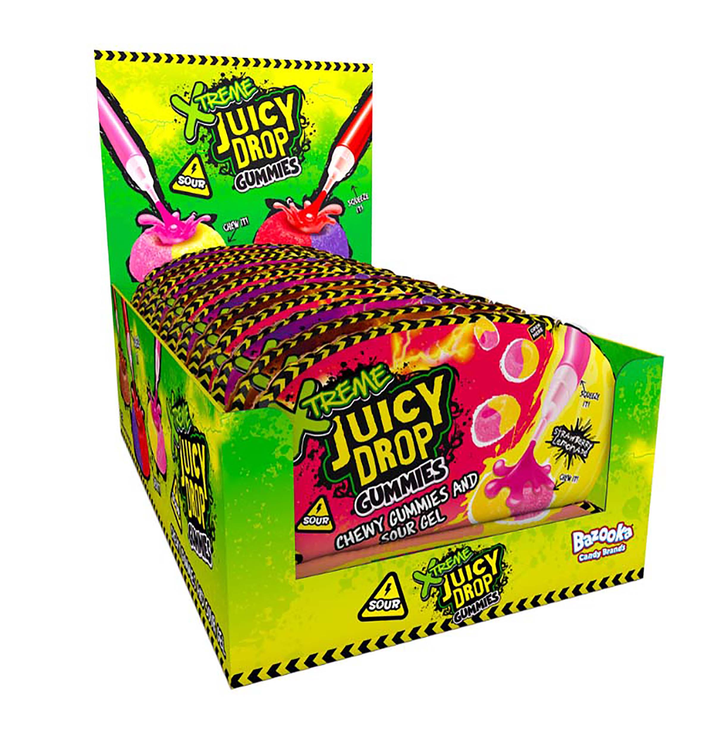 Bazooka Juicy Drop Gummies Xtreme Sour Gel 12 x 57g - Image 3