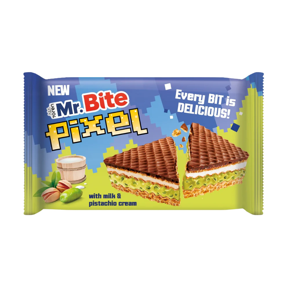 Mr. Bite Pixel Chocolate Milk and Pistachio Cream 10 x 28g