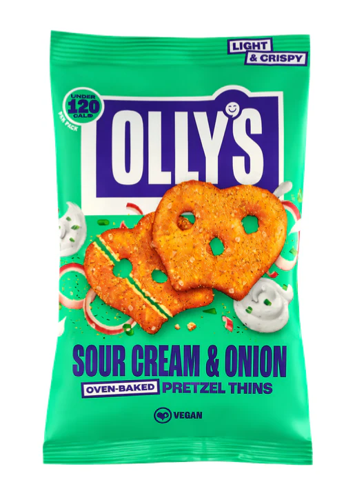 Olly's Pretzel Thins Sour Cream & Onion 7 x 140g