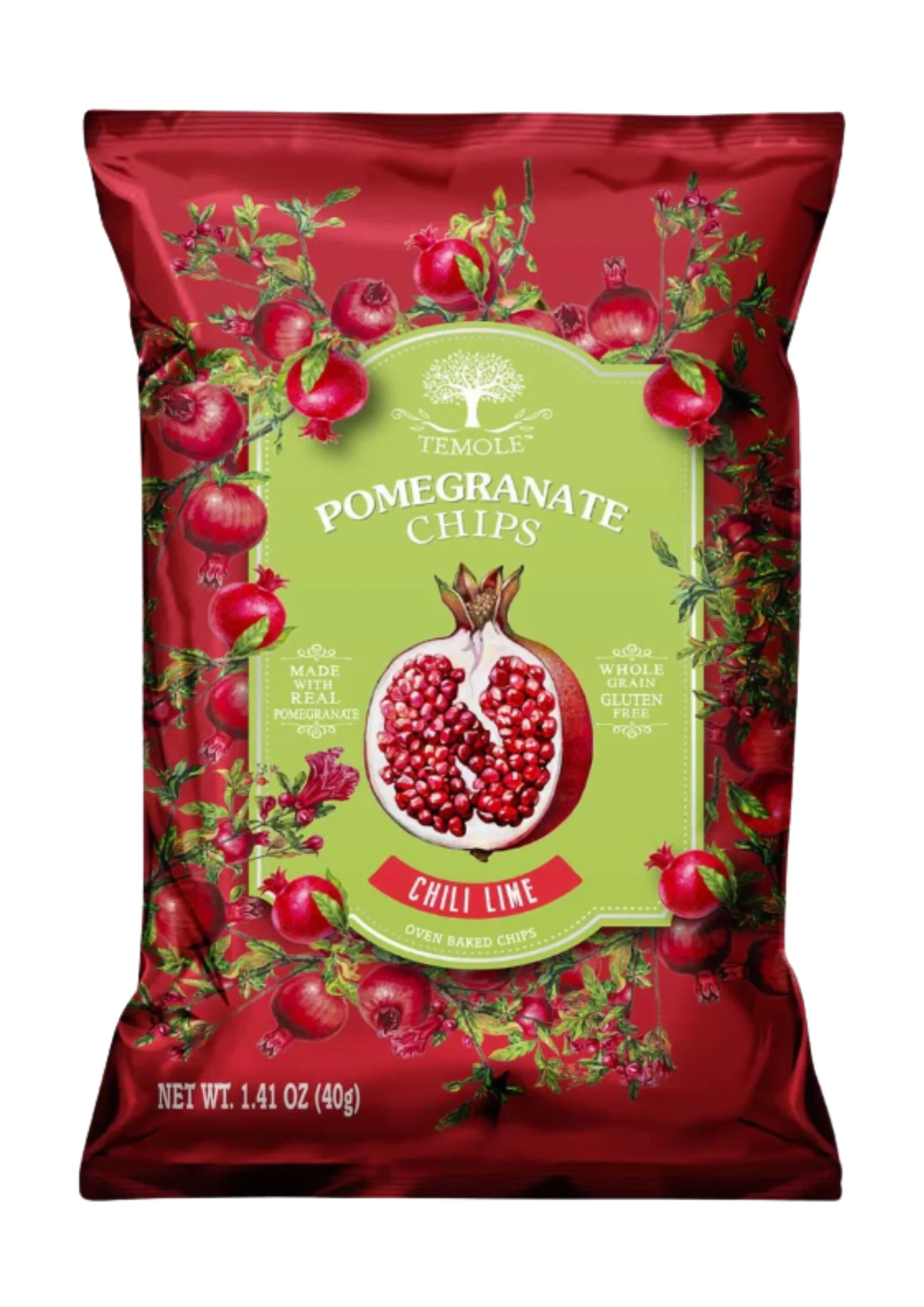 Temole Pomegranate Chips Chili Lime 24 x 40g